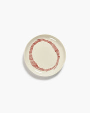 Breakfast plate ⌀ 19cm White Swirl Red Stripes | Ottolenghi