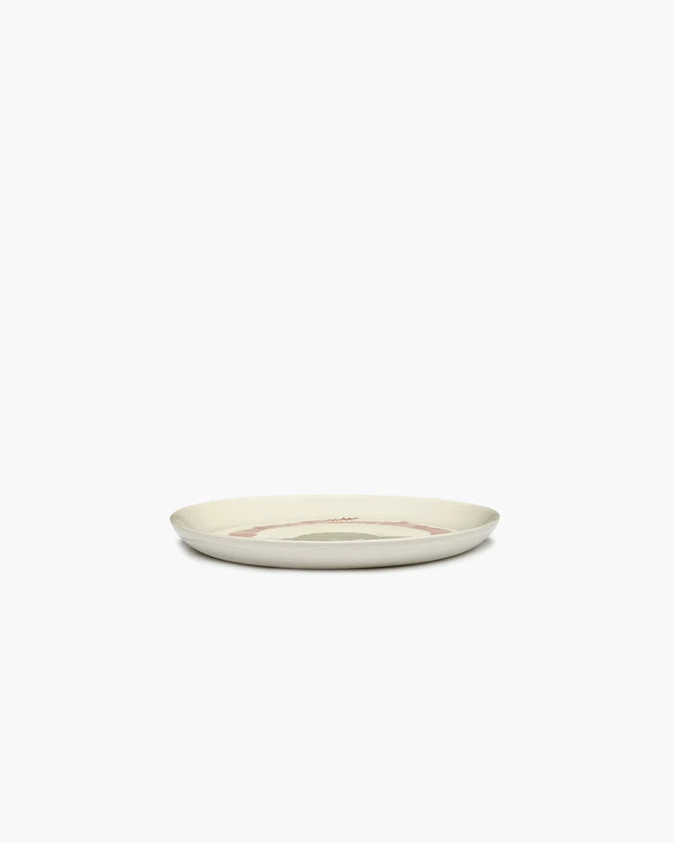 Breakfast plate ⌀ 19cm White Swirl Red Stripes | Ottolenghi