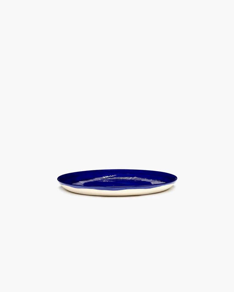 Starter plate ⌀ 22,5cm Dark Blue White Stripes | Ottolenghi
