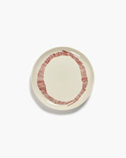 Starter plate ⌀ 22,5cm White Swirl Red Stripes | Ottolenghi
