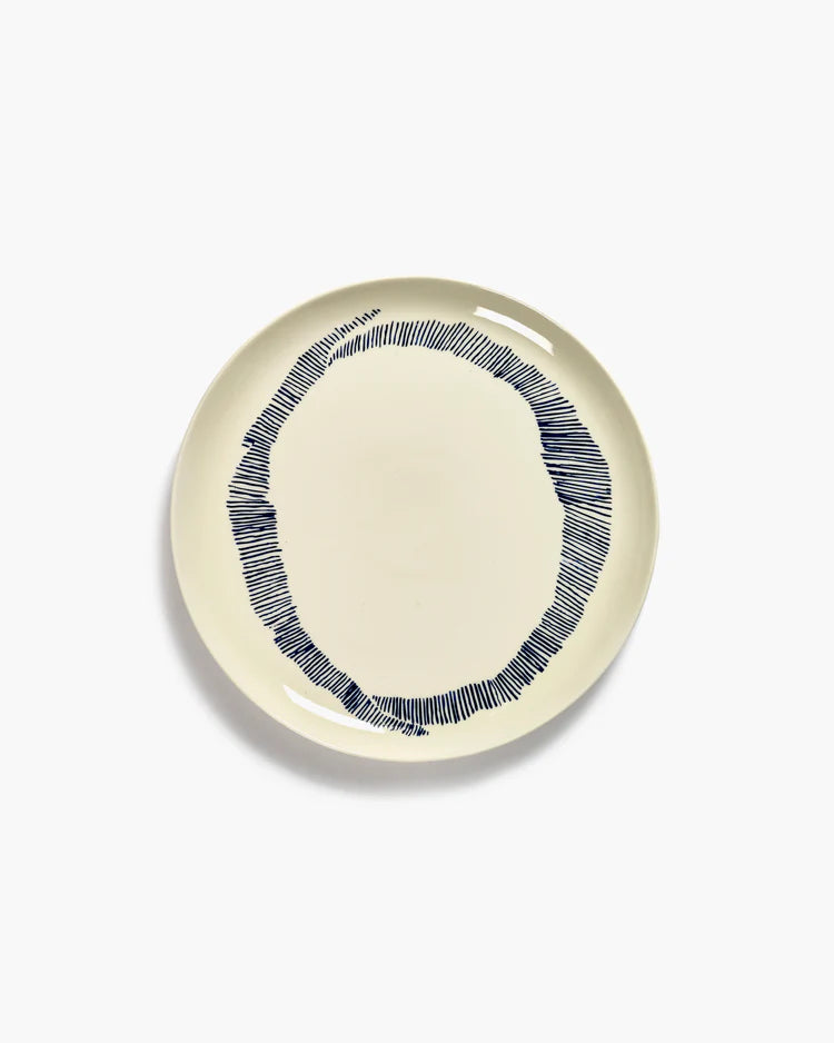 Dinner plate ⌀ 26,5cm White Swirl Blue Stripes | Ottolenghi
