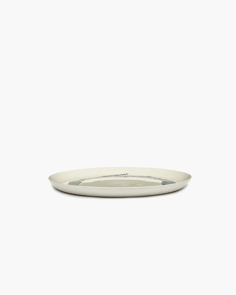 Dinner plate ⌀ 26,5cm White Swirl Blue Stripes | Ottolenghi