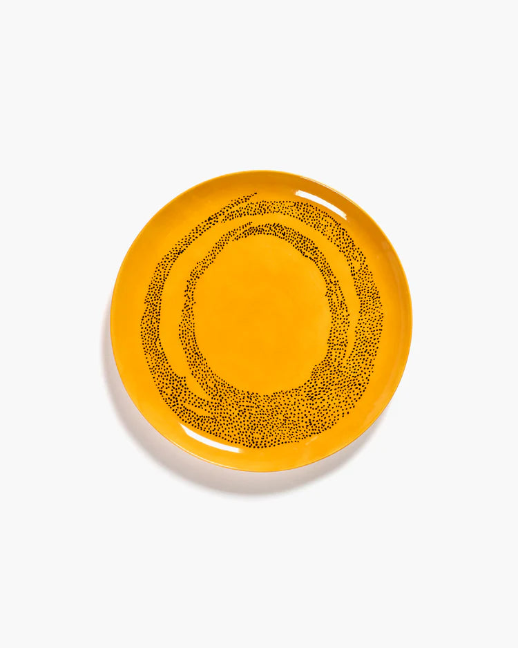 Dinner plate ⌀ 26,5cm Yellow Black Dots | Ottolenghi