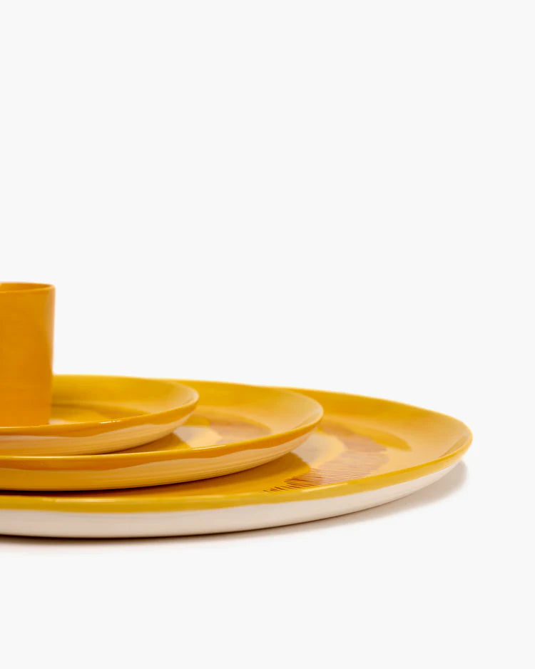 Serving Plate ⌀ 35cm Yellow Red Stripes | Ottolenghi