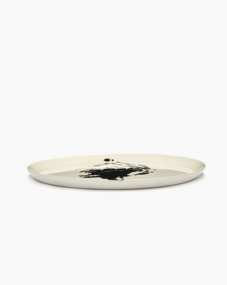 Serving Plate ⌀ 35cm White Black Artichoke | Ottolenghi