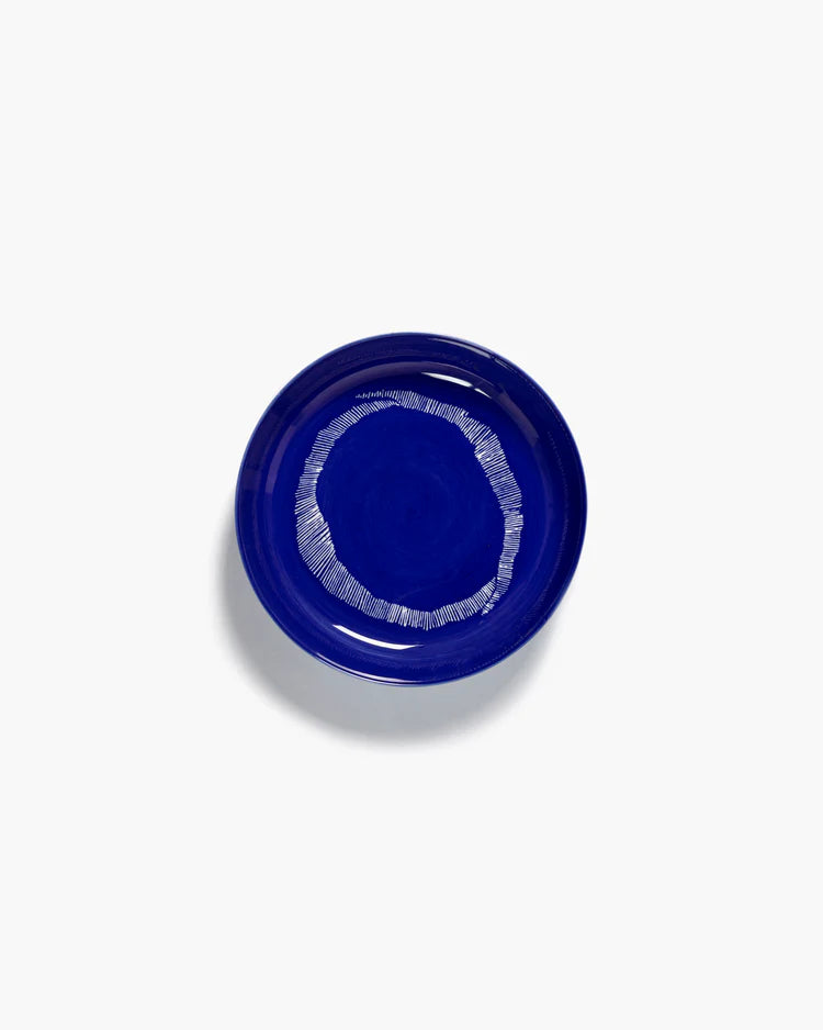 Deep Plate ⌀ 22cm Dark Blue White Stripes | Ottolenghi