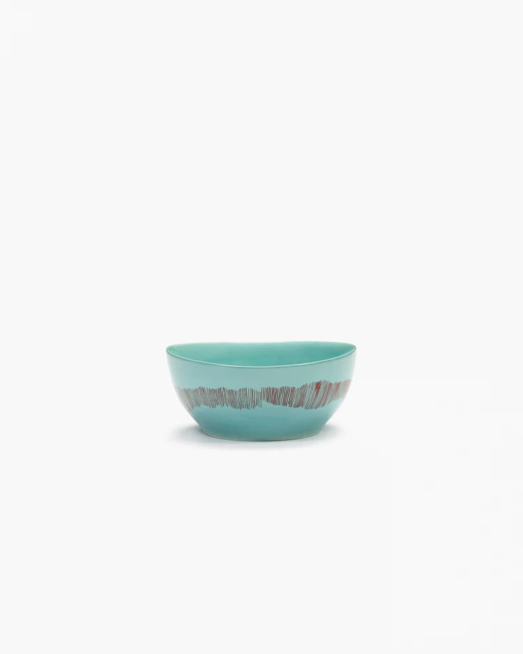 Bowl ⌀ 16cm Azure Swirl Red Stripes | Ottolenghi