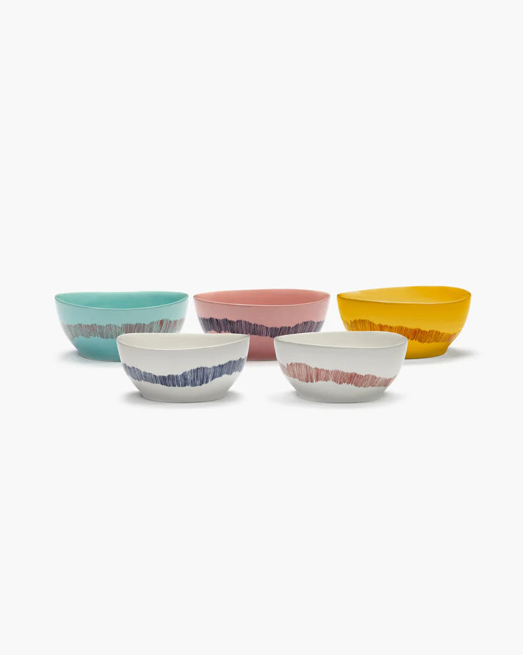 Bowl ⌀ 16cm Pink Blue Stripes | Ottolenghi