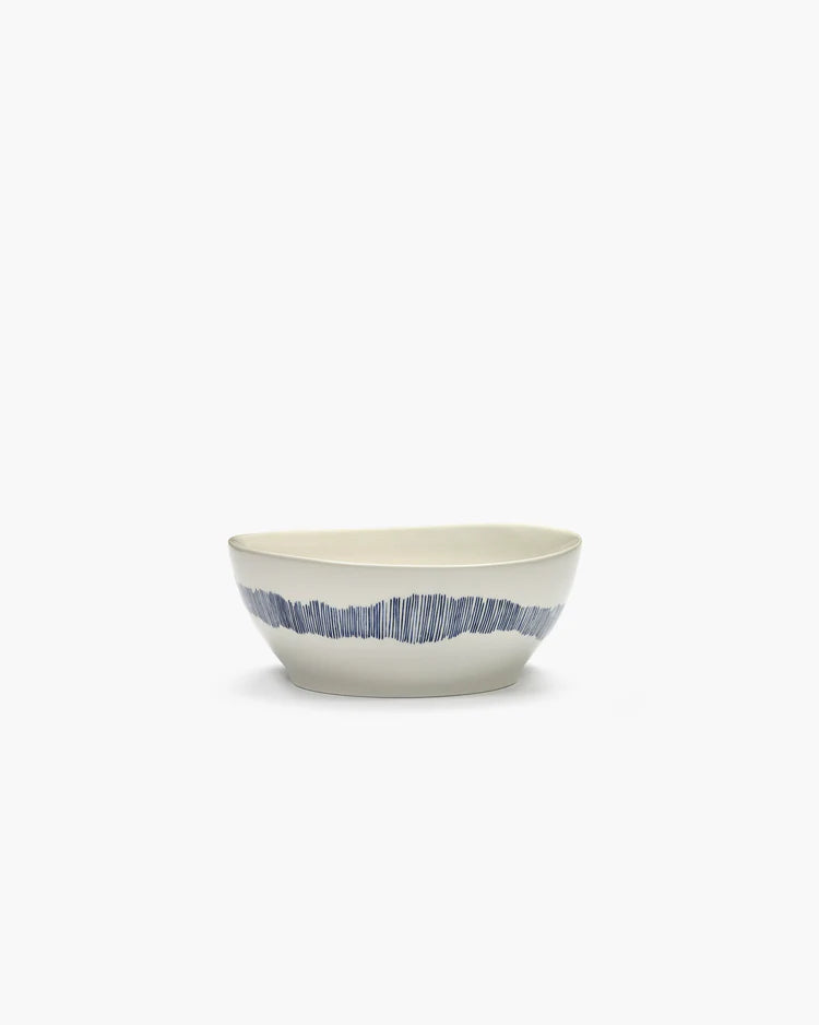 Bowl ⌀ 18cm White Swirl Blue Stripes | Ottolenghi