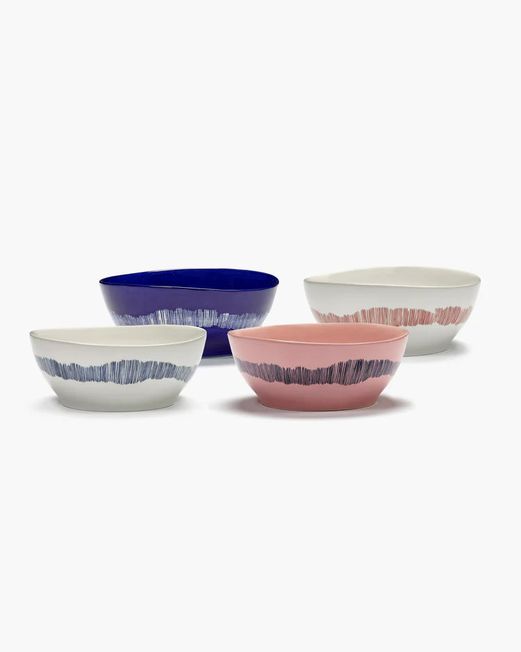 Bowl ⌀ 18cm Dark Blue White Stripes | Ottolenghi