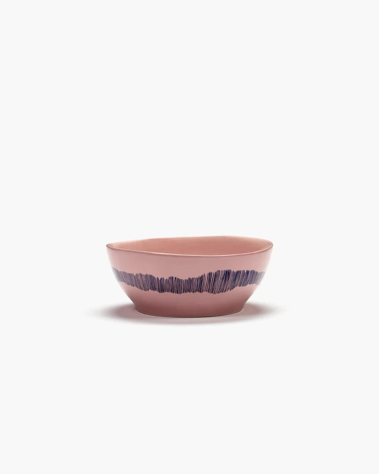 Bowl ⌀ 18cm Pink Blue Stripes | Ottolenghi