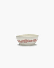 Bowl ⌀ 18cm White Swirl Red Stripes | Ottolenghi