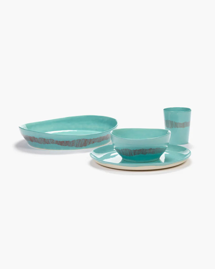 Deep Serving Plate ⌀ 30cm Azure Red Stripes | Ottolenghi