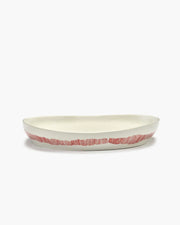 Serving Plate ⌀ 36cm White Red Stripes | Ottolenghi