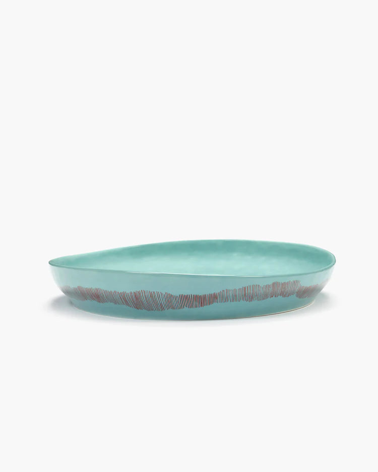 Serving Plate ⌀ 36cm Azure Red Stripes | Ottolenghi