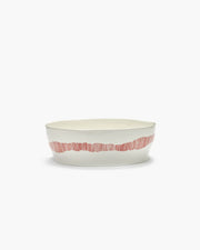 Salad Bowl ⌀ 28,5cm White Swirl Red Stripes | Ottolenghi