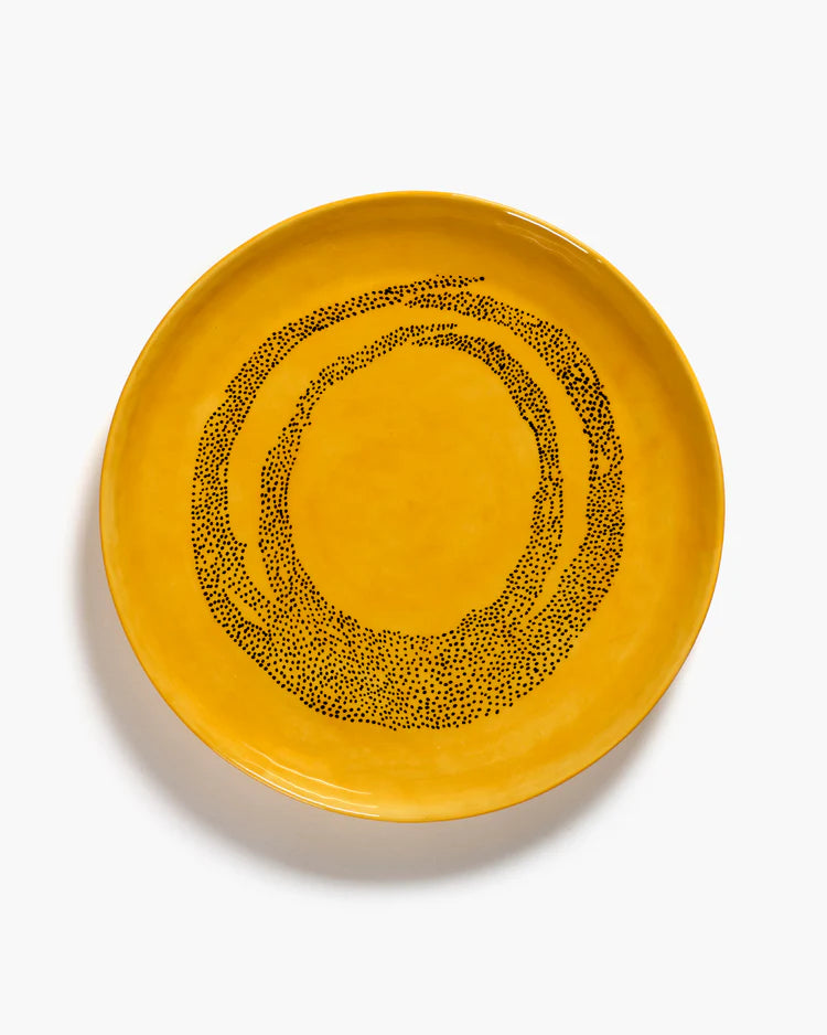 Deep Serving Plate ⌀ 35cm Yellow Black Dots | Ottolenghi