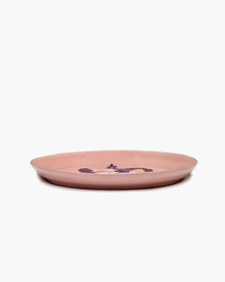 Deep Serving Plate ⌀ 35cm Pink Blue Pepper | Ottolenghi