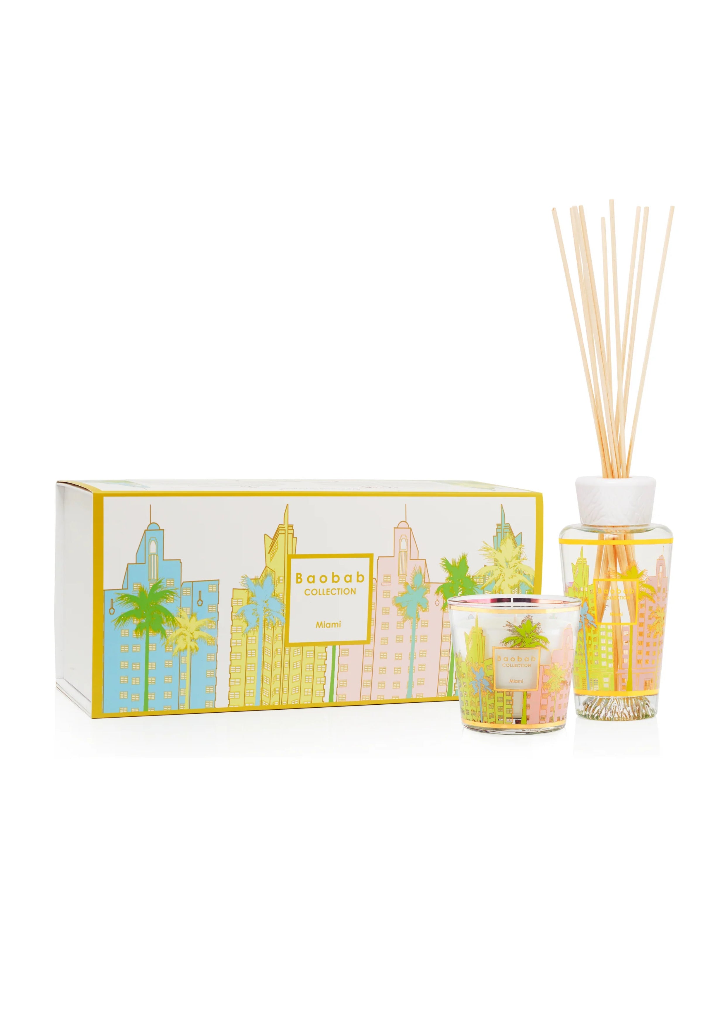 Miami Geschenkenset met Geurkaars en Diffuser | My first Baobab