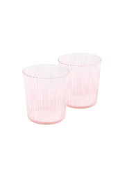 Ribbed Elegance Glass - Pink